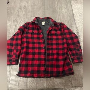 LL Bean Button Down Fleece Lined Flannel
